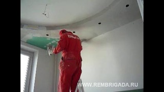 Шпатлюем потолок видео с сайта www.rembrigada.ru