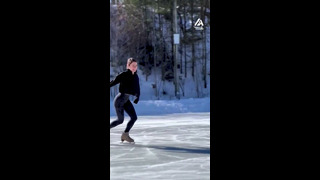 Figure Skater Bends Down To The Ice | People Are Awesome #shorts
