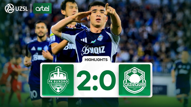 Superliga 6-tur. Buxoro – Qizilqum bahsida kiritilgan gollar va xavfli vaziyatlar (Highlights)