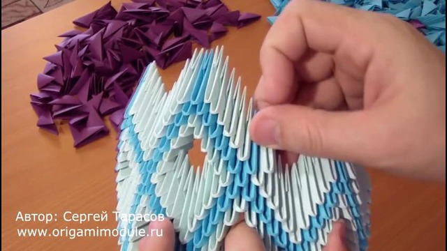 Модульное оригами лебедь. Modular origami Swan. Лебедь оригами. часть 4