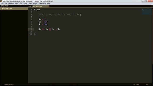 5 PHPda solishtirish operatorlari