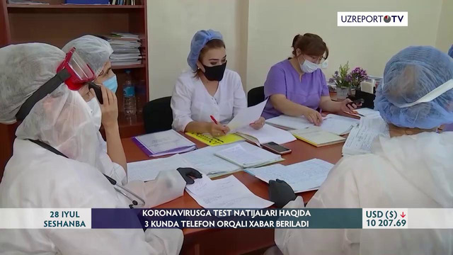 Koronavirusga test natijalari haqida 3 kunda telefon orqali xabar beriladi