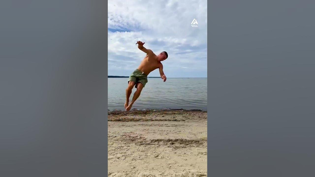Guy Attempts Multiple Front Flips at Beach | People Are Awesome