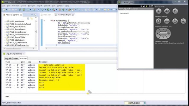 Start Аndroid: Урок 38. Транзакции в SQLite. Небольшой FAQ по SQLite