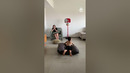 Boy Chilling Indoors Casually Flicks Ball into Basket Without Looking