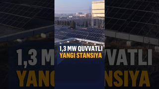 Sirdaryo IESda quvvati 1,3 MW bo’lgan quyosh fotoelektr stansiyasi ishga tushdi #uzbekistan #shorts