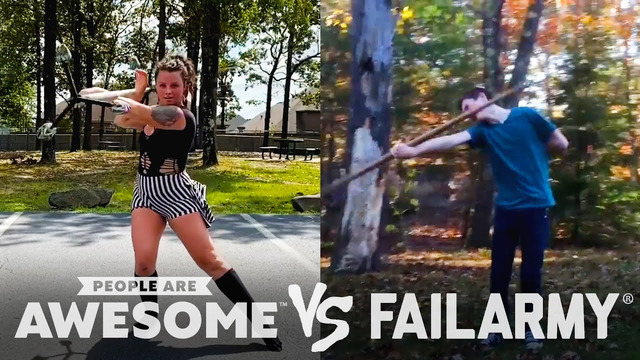 Giant Jenga, Mountain Biking, Staff Spinning Wins VS Fails & More! | People Are Awesome VS FailArmy