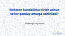 Kundalikka obuna uchun pul to’lash bo’yicha video ko’rsatma