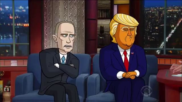 Cartoon Trump And Cartoon Putin Make First Joint Public Appearance