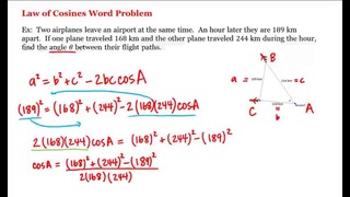 10 – 10 – Law of Cosines Word Problem (4-09)