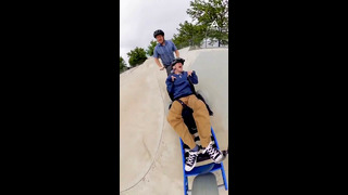 Guy With Cerebral Palsy Rides Wheelchair In Skate Park | People Are Awesome #shorts