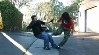 Taekwondo Girl vs Boxing Guy Street Fight Scene