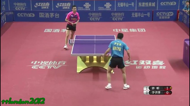 Xu Xin vs Yu Ziyang (China Super League 2016)