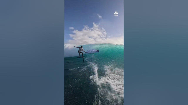 Titouan galea dominating the surf on a foilboard