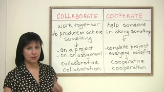 Engvid: business english vocabulary – collaborate or cooperate