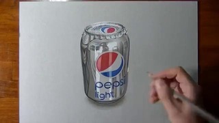 Crazy realistic drawing Pepsi can