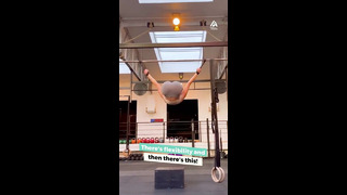 Acrobat Performs Multiple Spins On Bar | People Are Awesome #shorts