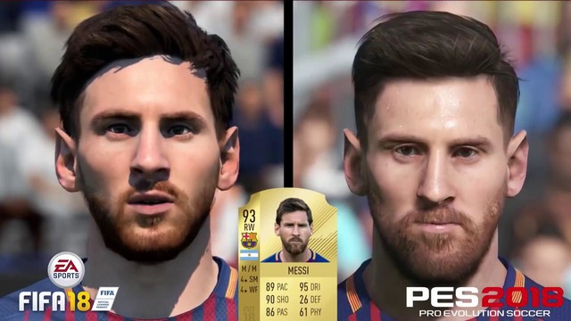 Лица игроков Барселоны | FIFA 18 vs PES 18