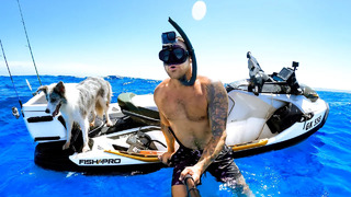 INSANE DAY Fishing And Diving On My Jetski With My Dog (Clearest Water Ever) – Ep 262