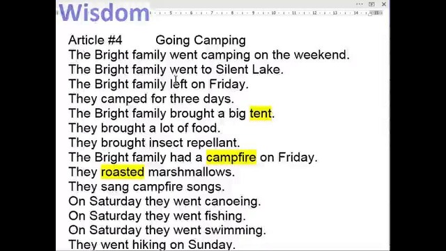 Going Camping (it takes, else)