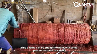 Woodturning Giant Red Log Using Dangerous Techniques | by @WoodworkingCraftsman