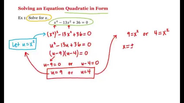 3 – 18 – Solving an Equation Quadratic in Form (6-18)