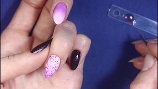 Маникюр гель лаком: Цветы ногтях Гортензии. Дизайн ногтей Цветы гель лаком