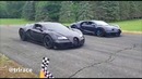 Bugatti Chiron vs. Veyron SS racing on the runway