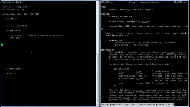 C Programming in Linux Tutorial #025 – readdir() opendir() Functions