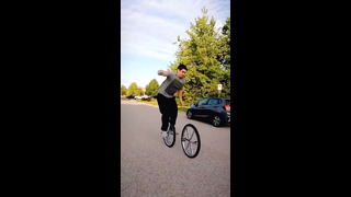 Guy Shows Off Amazing Trick With Two Unicycles | People Are Awesome #shorts