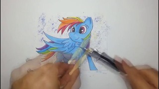 Drawing Rainbow Dash My Little Pony with Copic markers
