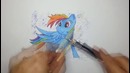 Drawing Rainbow Dash My Little Pony with Copic markers