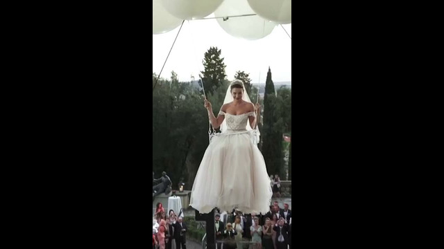Bride Flies Into Wedding Ceremony | People Are Awesome #shorts