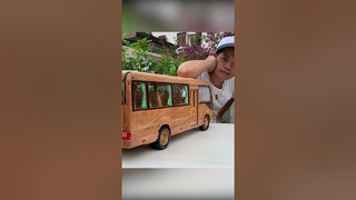 Woodcarving #woodworking Toyota Coaster bus #diy #car