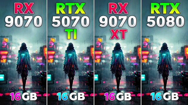 RX 9070 vs RTX 5070 Ti vs RX 9070 XT vs RTX 5080 – Test in 4K