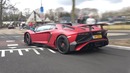 Supercars Arriving at Car Meet! Aventador LP750-4, 600LT, 488 Pista, Dodge Hellcat