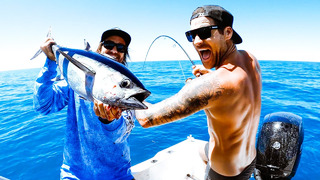 Crazy shark & tuna fishing double hook ups on light gear – ep 173