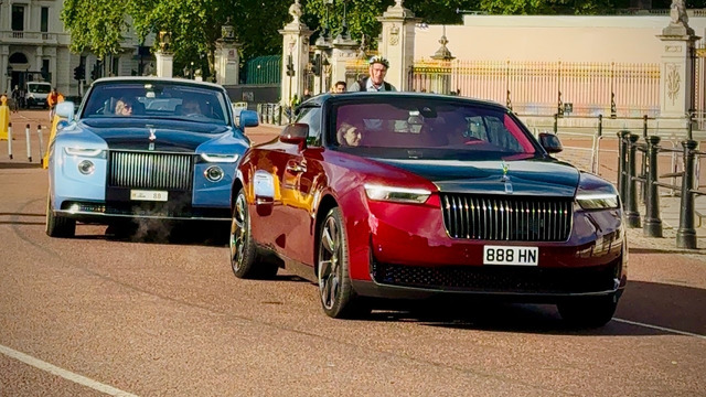 58M Rolls-Royce Boat Tail and Drop Tail pair driving in London