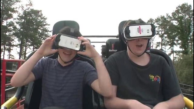 5D – Dare Devil Dive Virtual Reality Roller Coaster POV New Revolution Six Flags Ove