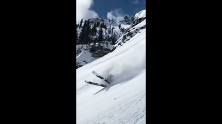 Skier Attempts Big Air Backflip Off High Cliff | People Are Awesome #shorts