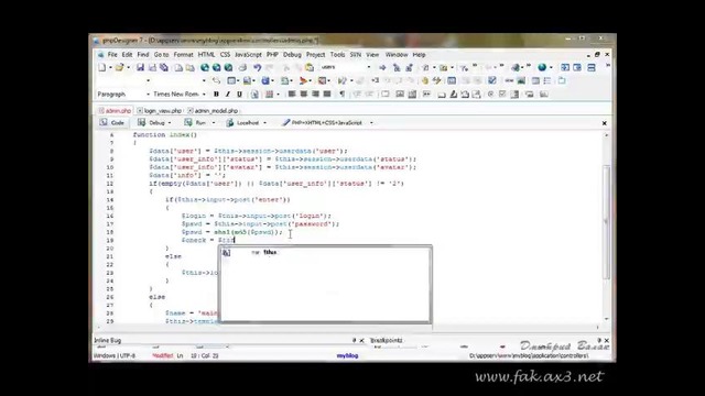 CodeIgniter – новый взгляд на веб-разработку. Вход в админку