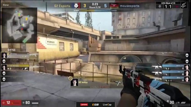 G2 vs Mouz, map 3 overpass, ELEAGUE Season 1, LCQ
