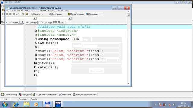 3. C++ da izohlar yozish