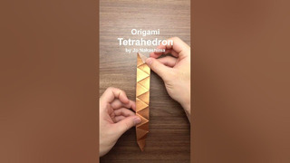 How to make an origami tetrahedron from a strip of paper #shorts