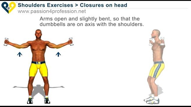 Dumbbell exercises shoulders Closures on head