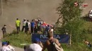Опасный поворот на ралли в Финляндии