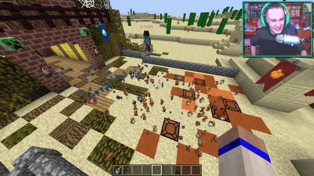 Майнкрафт! армия зелёных против армия белых! солдатики битва в minecraft