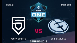 ESL One Genting 2018 – Evil Geniuses vs Penta (Game 1, Groupstage)