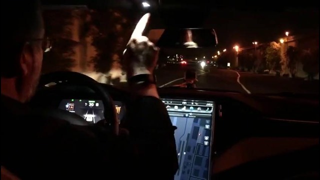 Riding in the Tesla P85D 0 to 60 in 3.2 seconds, in the dark