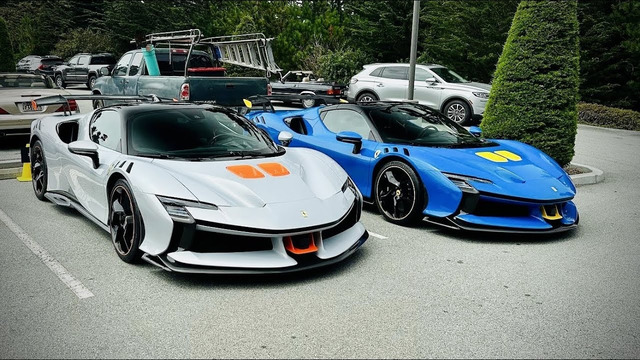 BRAND NEW Ferrari SF90 XX Leading Huge Ferrari Convoy at Pebble Beach